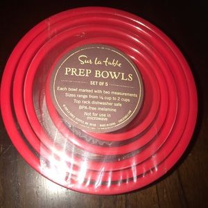Sur La Table Nesting Prep Bowls Red Melamine NWT